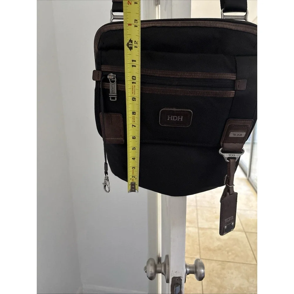 TUMI Alpha Bravo Annapolis Zip Flap Crossbody Messenger Bag Nylon/Leather Trim